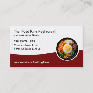 Thai Food Restaurant Asian Cuisine Business Cards Visitenkarte