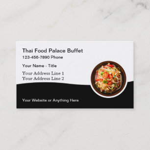 Thai Food Restaurant Cuisine Business Cards Visitenkarte