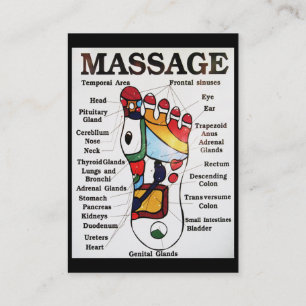 Thai Foot Massage ~ Reflexology map Visitenkarte