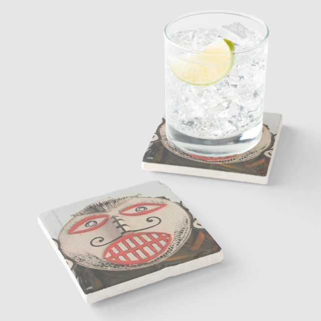 Thai Ghost Face, Phi Ta Khon Mask Festival, Loei Steinuntersetzer (Seitenansicht)