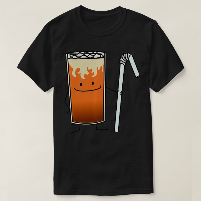 Thai Iced Tea Bendy Straw Happy Drink Thailand T-Shirt (Design vorne)