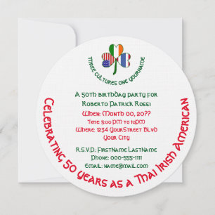 Thai Irish American Kleeblatt Birthday Einladung