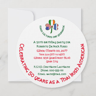 Thai Irish American Kleeblatt Birthday Einladung