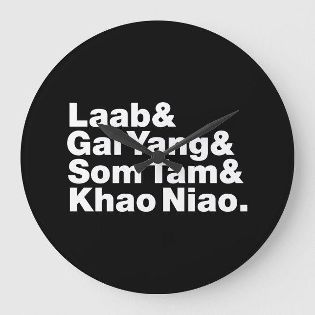 Thai Isaan Street Food Große Wanduhr (Vorderseite)