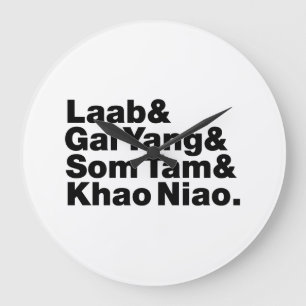 Thai Isaan Street Food Große Wanduhr