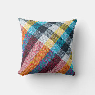 Thai Loincloth: Closeup Fabric Texture. Kissen