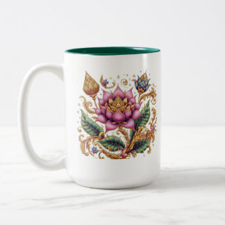 Thai Motif Blume Groß Zweifarbige Tasse