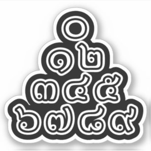 Thai Numbers Pyramid ♦ Thai-Sprachskript ♦ Aufkleber