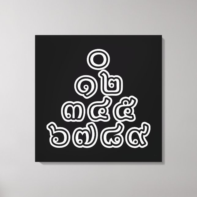 Thai Numbers Pyramid ♦ Thai-Sprachskript ♦ Leinwanddruck (Vorderseite)