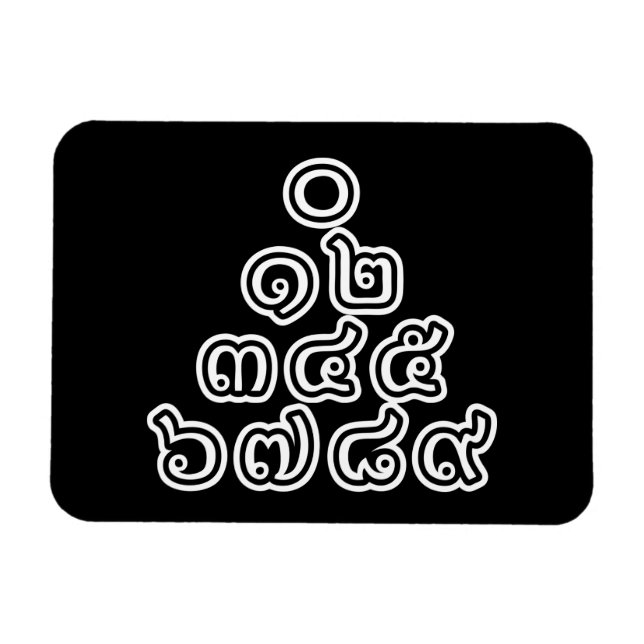 Thai Numbers Pyramid ♦ Thai-Sprachskript ♦ Magnet (Horizontal)