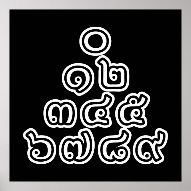 Thai Numbers Pyramid ♦ Thai-Sprachskript ♦ Poster (Vorne)