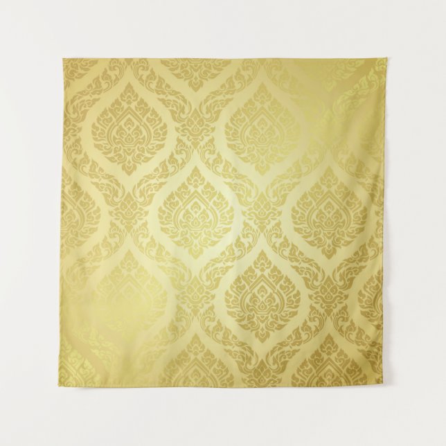 Thai Pattern Oberster Goldgrundthai, Muster, Wandteppich (Vorderseite)
