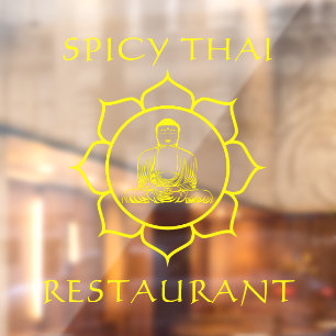 Thai Restaurant Buddha Front anpassen Fensteraufkleber
