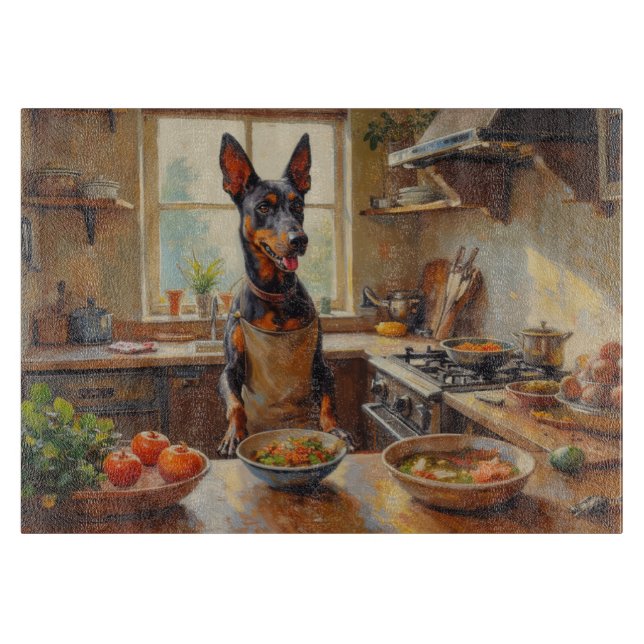Thai Ridgeback Cooking in Kitchen Schneidebrett (Vorderseite)