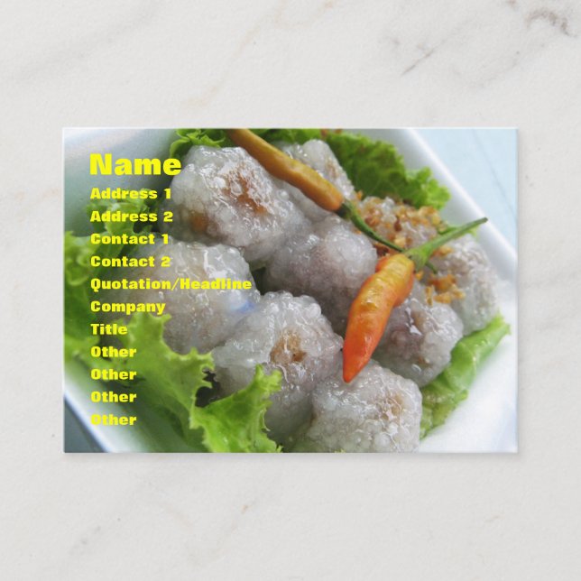 Thai Sago mit Chili ... Thailand Street Food Visitenkarte (Vorderseite)