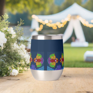 Thai Schrift Abstraktes Fisch Kunst Tumbler Flas