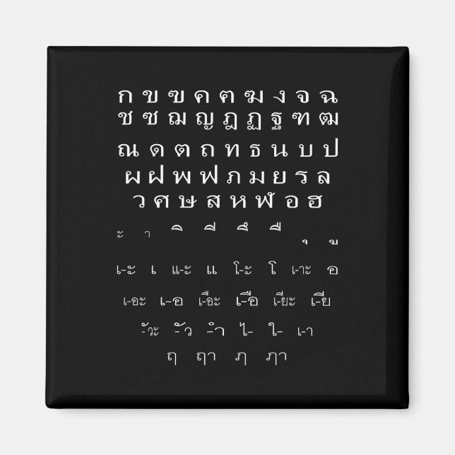 Thai Script Wall Alphabet Vowels Halloween Kostüm Magnet (Vorne)