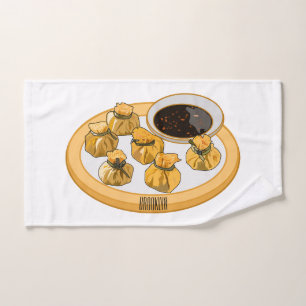Thai Shrimp Cartoon Illustration Badhandtuch Set