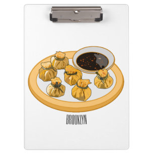 Thai Shrimp Cartoon Illustration Klemmbrett