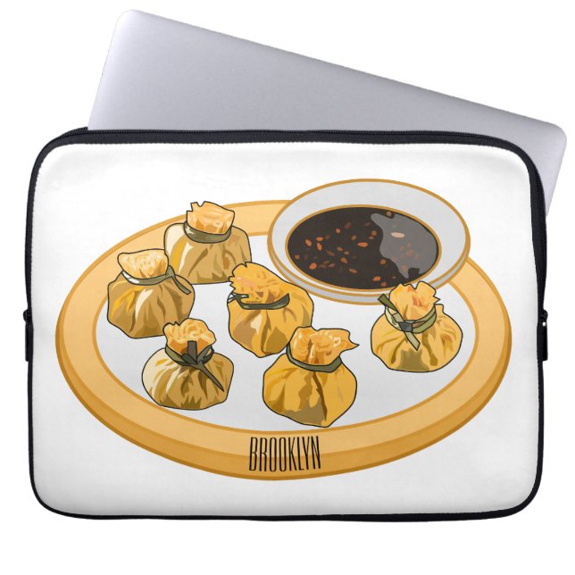 Thai Shrimp Cartoon Illustration Laptopschutzhülle (Vorderseite)