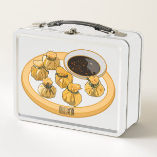 Thai Shrimp Cartoon Illustration Metall Brotdose