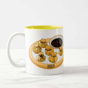 Thai Shrimp Cartoon Illustration Zweifarbige Tasse