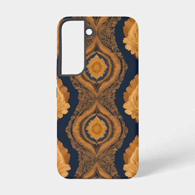 Thai Silk inspired Pattern in Gold Samsung Galaxy Hülle (Rückseite)