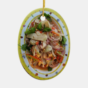 Thai Spicy Wurst Salat ... Asian Street Food Keramikornament