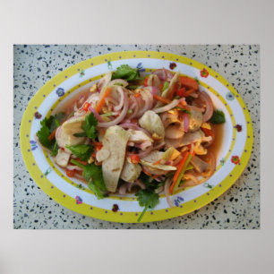 Thai Spicy Wurst Salat ... Asian Street Food Poster