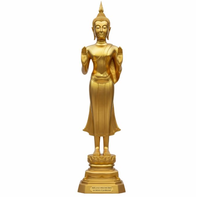 Thai Standing Gold Buddha Statue 2D statuette Freistehende Fotoskulptur (Vorne)