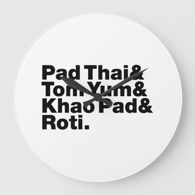 Thai Street Food Große Wanduhr (Vorderseite)
