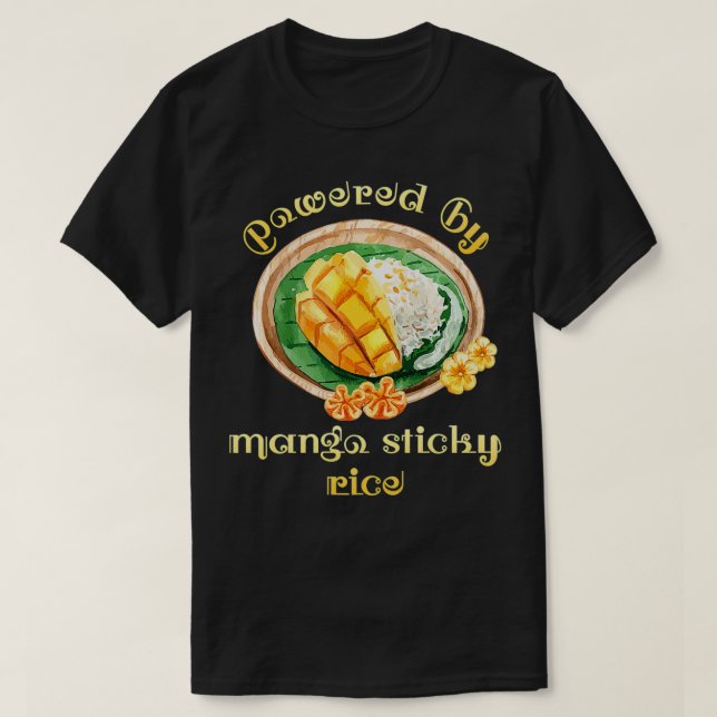 Thai Street Food Liebe mit Mango Sticky Rice T-Shirt (Design vorne)