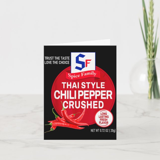 Thai Style Chili Pepper Crushed Halloween Sce Cost Karte (Vorderseite)