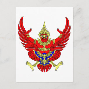 THAI THAILAND COAT VON WAFFEN EMBLEM FLAG POSTKARTE