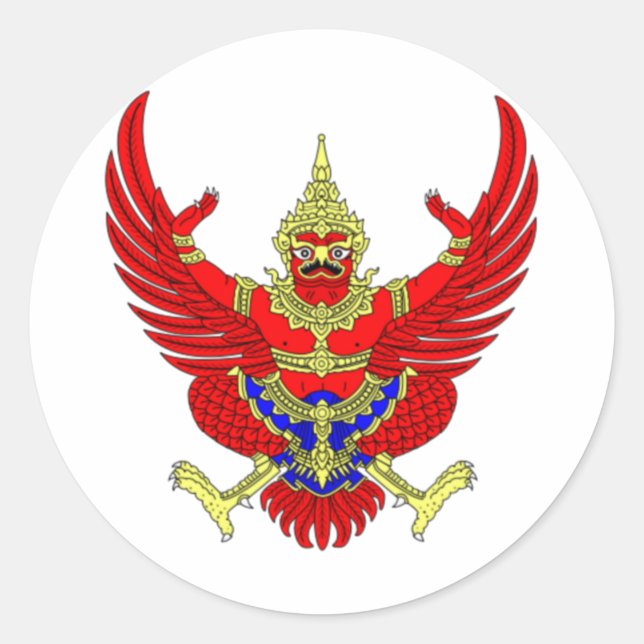 THAI THAILAND COAT VON WAFFEN EMBLEM FLAG RUNDER AUFKLEBER (Vorderseite)