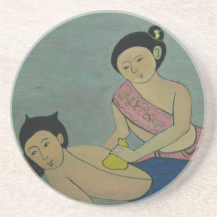 Thai Traditionelle Massage Getränkeuntersetzer