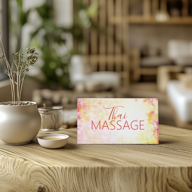 Thai Yoga Massage Body Relax Tropische Farbe Visitenkarte (Perfect for business)