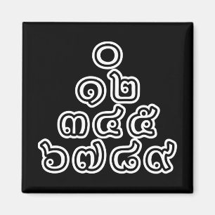 Thai Zahlen Pyramide ♦ Thailändische Sprachschrift Magnet