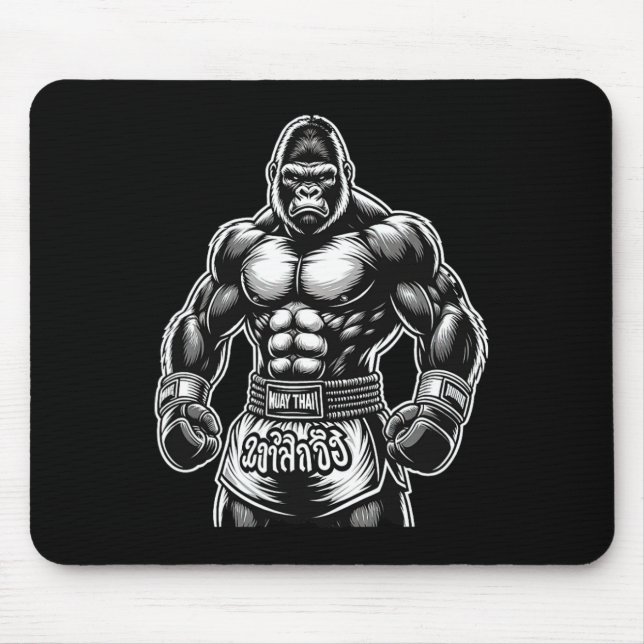 Thaiboxen und Kickboxen - Muay Thai Gorilla  Mousepad (Vorne)