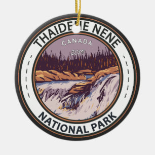 Thaidene Nene Nationalpark Kanada Vintages Abzeich Keramik Ornament