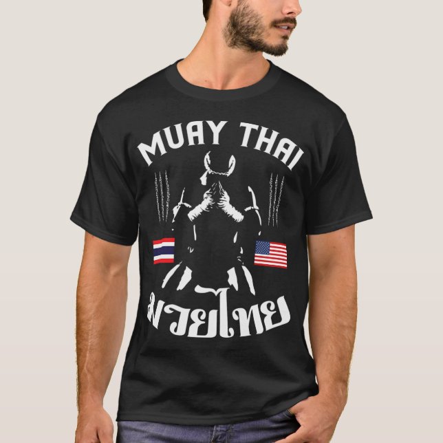 Thailand American Flag Muay Thai T-Shirt (Vorderseite)