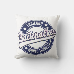 Thailand Backpacker World Traveller Logo Kissen