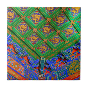 Thailand, Bangkok Drachen-Tempel Fliese