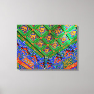 Thailand, Bangkok  Drachentempel Leinwanddruck