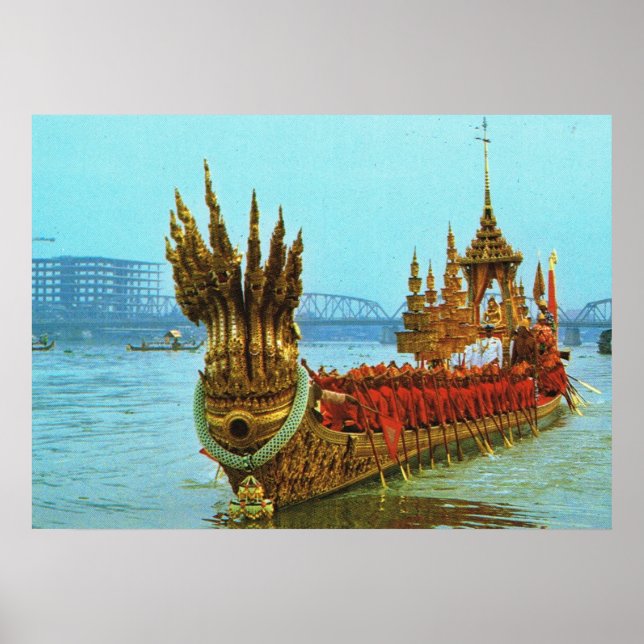 Thailand, Bangkok, Royal Barkasse Poster (Vorne)