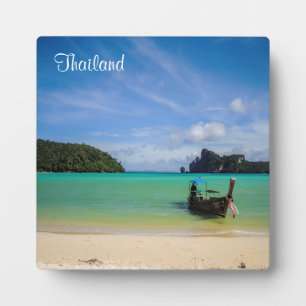 Thailand Beach Foto mit Fischerboot Fotoplatte