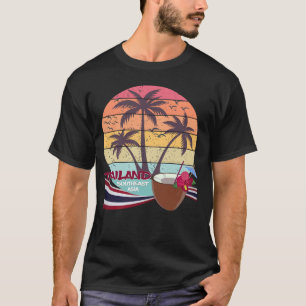 Thailand Beach Palm Flag Urlaub Koh Samui Bangko T-Shirt
