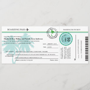 Thailand-Boarding-Durchlauf-Hochzeits-Einladung Einladung