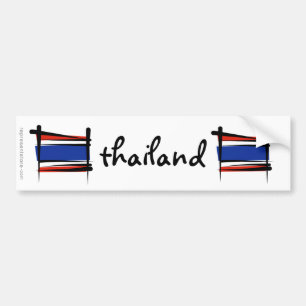 Thailand-Bürsten-Flagge Autoaufkleber