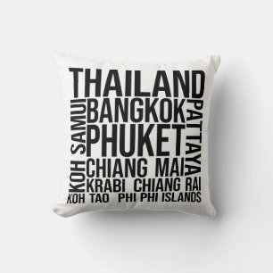 Thailand Cities Word Art - Bangkok Travel Kissen